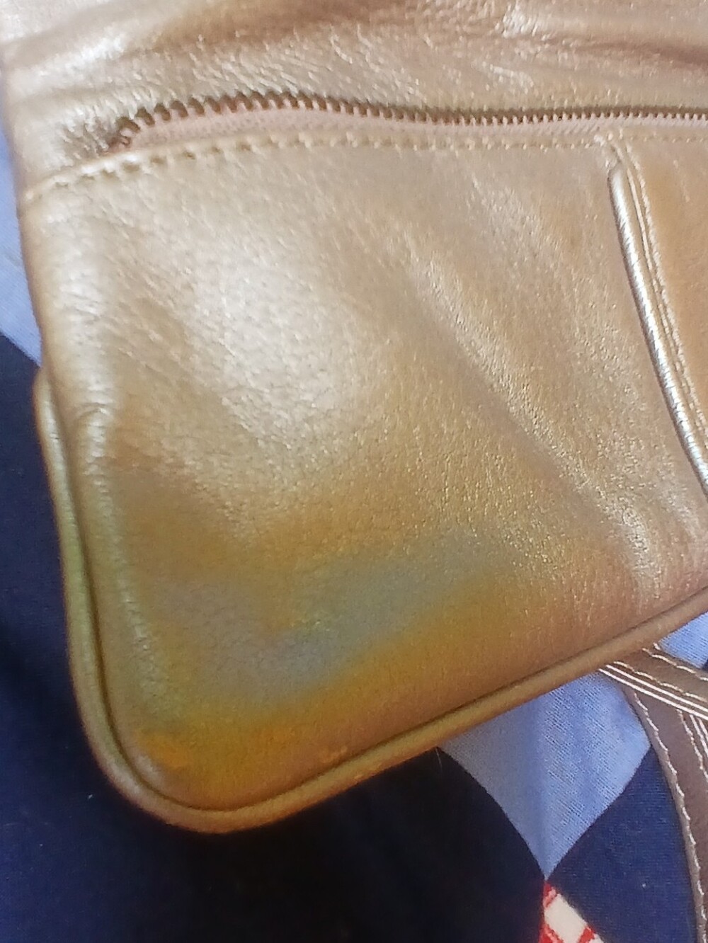 Latico Genuine Leather Metallic Taupe Crossbody Clutch Bag - Picture 11 of 11